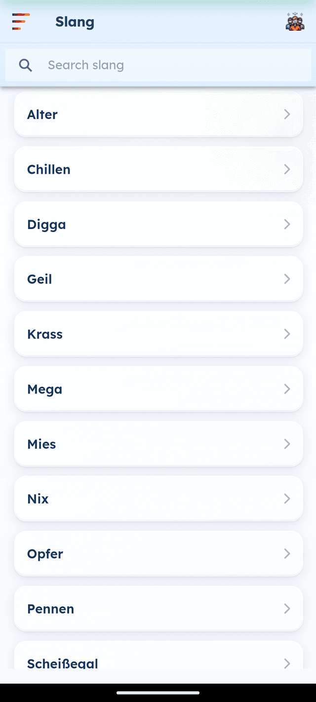 GermanVault German slang list with search