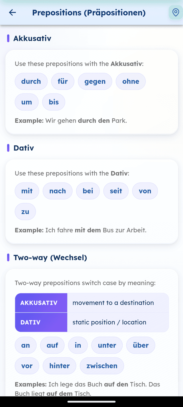 Prepositions with cases