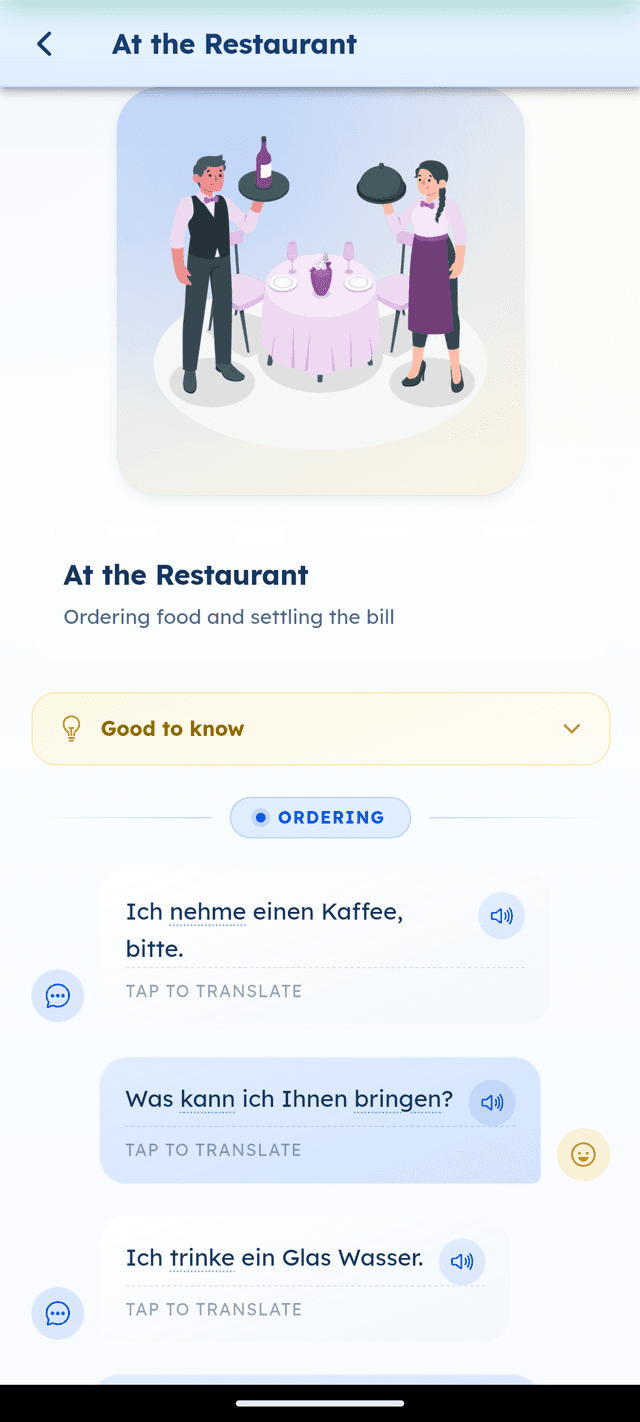 Restaurant scenario
